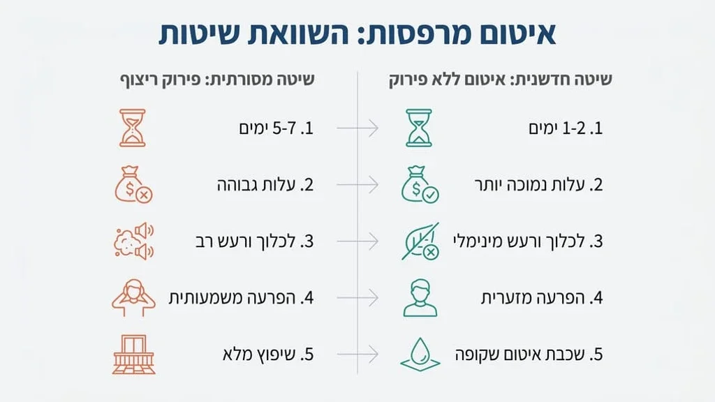 יישום פוליאוריטן שקוף לאיטום מרפסת מרוצפת