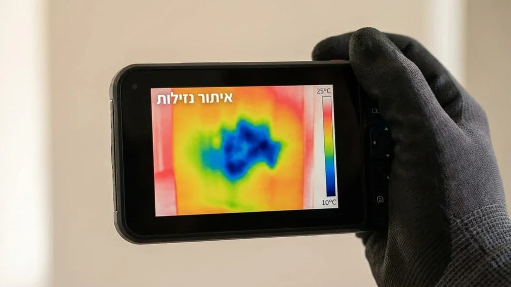 איתור נזילות במצלמה תרמית מקצועית